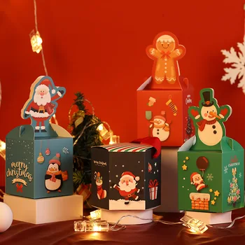 10pcs Santa Vianočné Snehuliak Darčekové Balenie Cukroviniek Box Whith Bell Páse s nástrojmi Prenosná Taška na nový rok, Narodeniny, Party Dekorácie