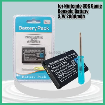 2000mAh 3,7 V Nabíjateľná Lítium-iónová Batéria pre Nintendo 3DS Náhradné batérie s toolsy
