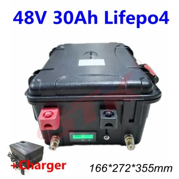 48V 30ah Lítium-Lifepo4 Batérie 48v 30000mAh 2000W elektrický bicykel batérie s BMS +5A nabíjačky
