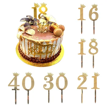 Happy Birthday Cake Vňaťou Číslo Sweet 16 Cake Decoration Dekorácie 1. 30. 40. 50. Cupcake Mulčovače Brithday Dekor