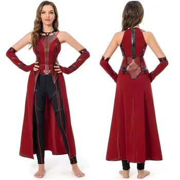 Lekár Cosplay Podivné v Multiverse Šialenstvo Scarlet Witch Wanda Cosplay Kostýmy Oblečenie, Plášť Halloween Karneval Oblek