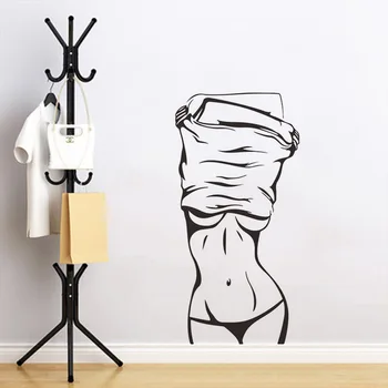 Sexy dievča Samolepky na stenu tvorivé obývacej izby, spálne dekorácie, Nástenné Art Obtlačky tapety domova Fitness nálepky