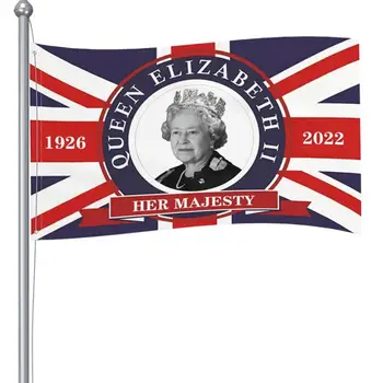 Smútok Kráľovná Alžbeta II Vlajka 90x150cm V Pamäti Britská Kráľovná Záhrada Vlajka 1952 2022 Kráľovná Zástavy Vlajky Spojených S